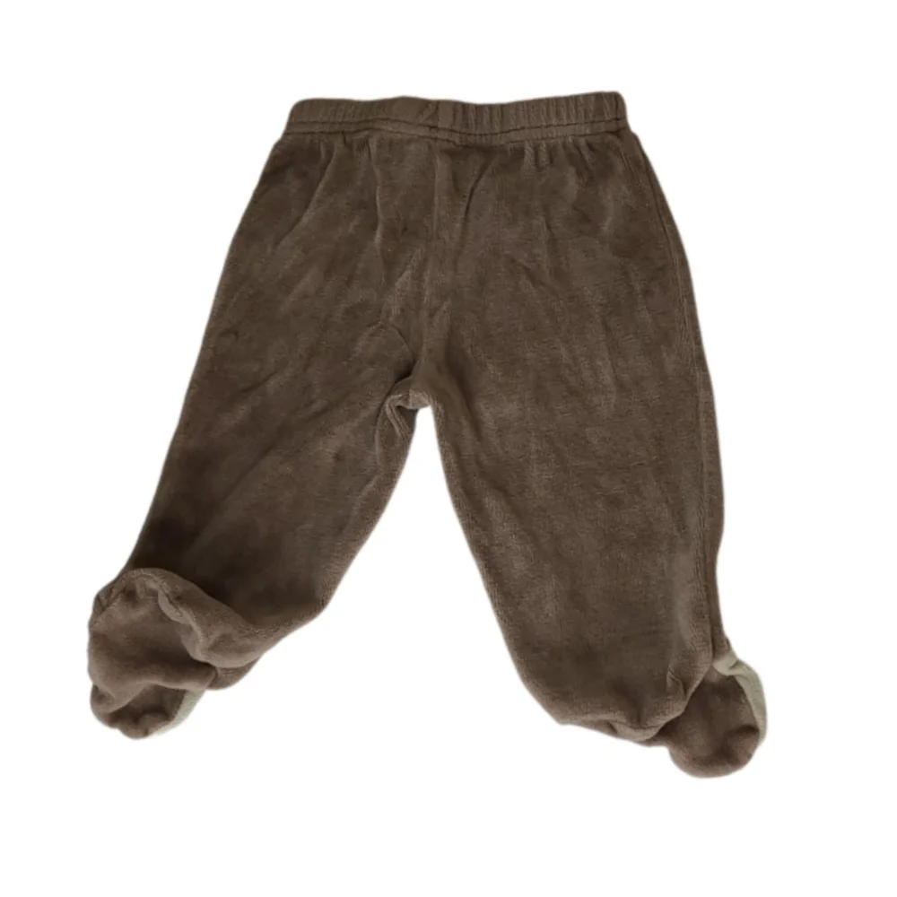 Vintage Baby 3 Months Bear Footies Brown Fleece Casual Pants 3M Mos Infant Kids